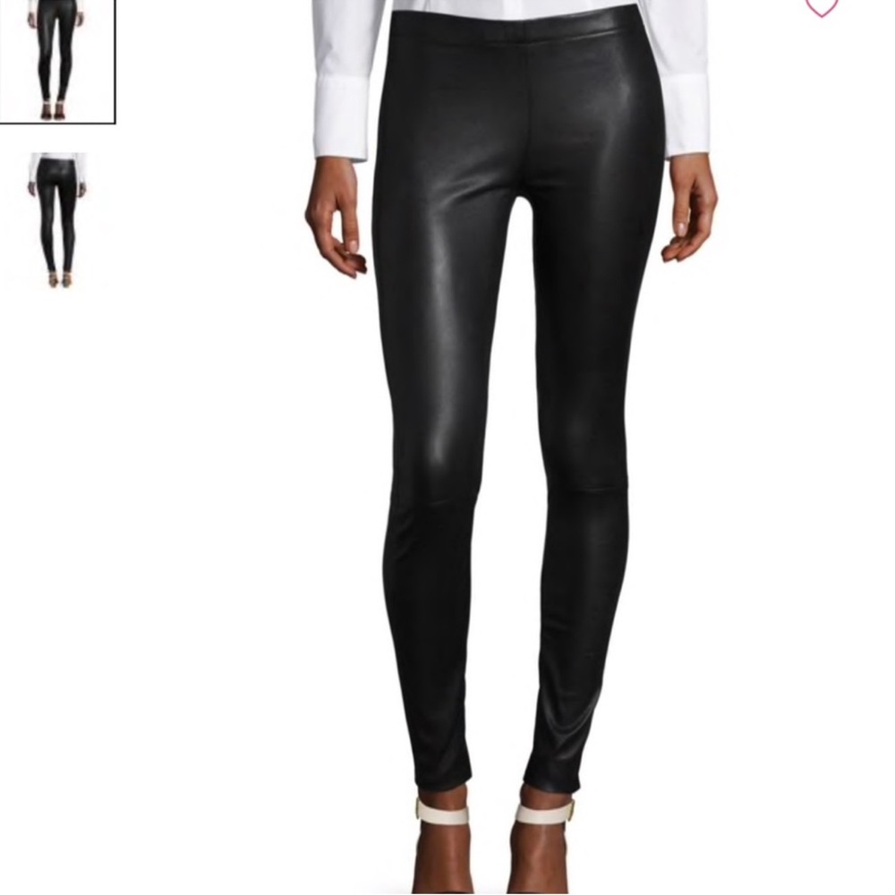 LAMARQUE Kelly Winnie Black Leather Stretch Leggings Pants Small